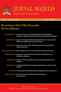 JURNAL MAJELIS Edisi ke 11 :  Revitalisasi Nilai-Nilai Pancasila Di Era Milenial