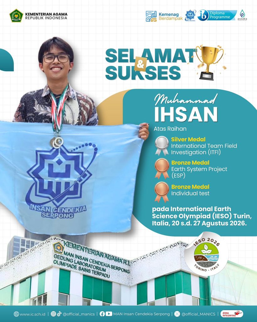 Siswa MAN IC Serpong Raih 3 Mendali DI IESO 2026